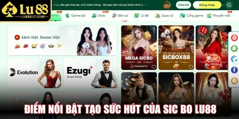 Điểm nổi bật tạo sức hút của Sic Bo LU88